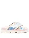 Mou Sequin-embellished Sandals In Pink