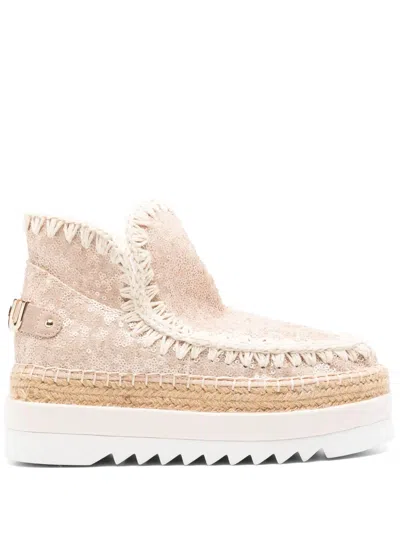 Mou Sequin-embellished Slip-on Sneakers In Neutrals