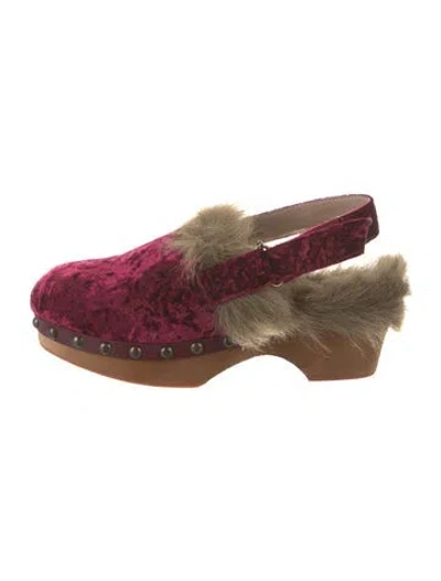 Pre-owned Mou Sequins Mules In Brown