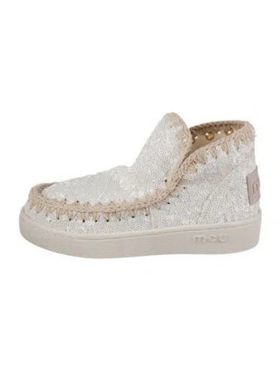 Pre-owned Mou Sequins Patterned Snow Boots W/ Tags In White
