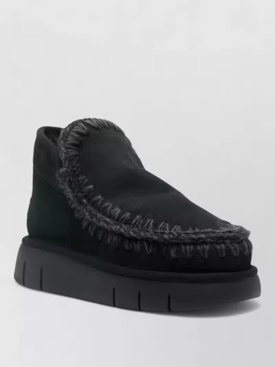 Mou Shearling Ankle Boots In Black