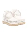 Mou Shearling Leather Boots In White