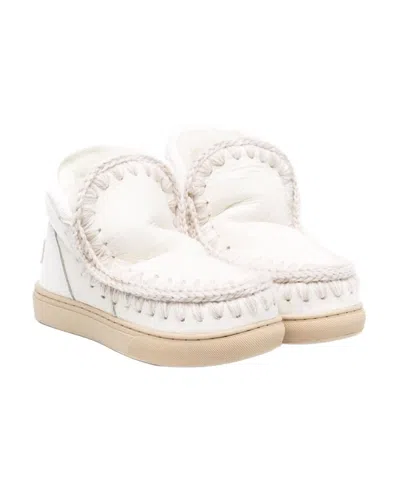 Mou Shearling Leather Boots In White