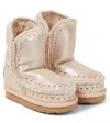 Mou Kids' Eskimo Metallic Shearling Boots In Pink