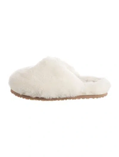 Pre-owned Mou Shearling Slippers In Neutrals