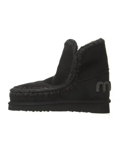 Pre-owned Mou Shearling Snow Boots W/ Tags In Black