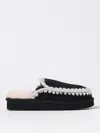 Mou Eskimo Stitching Slipper-mule In Black Suede In Schwarz