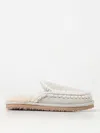 Mou Eskimo Grey Sheepskin Slippers In Silber