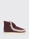 Mou Burgundy Suede Ankle Boots With Whipstitch Detailing In Burgundy