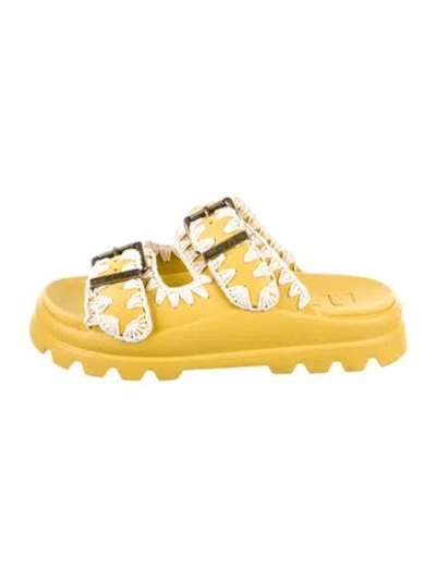 Pre-owned Mou Slides In Yellow