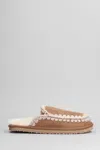 Mou Eskimo Suede And Shearling Slippers In Brown