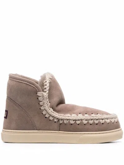 Mou Boots  Sneakers Metal Logo Made In Suede In Grey