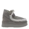 Mou Mini Eskimo Platform Booties In Gray