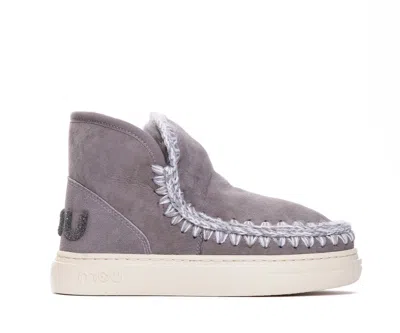 Mou Logoed Ankle Boots In Grey