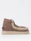 Mou Eskimo Sneakers Ankle Boots In Camel Color In Beige