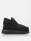 Mou Eskimo Black Slip-on Boots With Rear Logo In Suede Woman In Schwarz