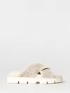 Mou Crochet-trim Crossover-strap Sandals In Multi