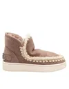 Mou New Eskimo Sneakers In Nabuk With Metal Logo In Brown