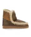 Mou Stitched Trim Slip-on Ankle Boots In Brown