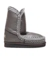 Mou Eskimo 24 Low Heels Ankle Boots In Grey Leather In Black