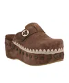 Mou Plain Suede Clogs With Studs In Multi