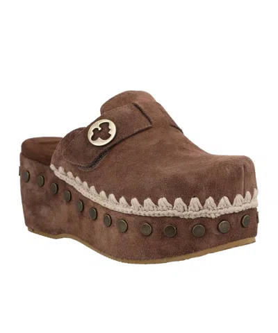 MOU MOU STUD EMBELLISHED CLOGS