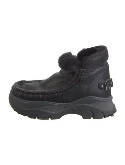 Pre-owned Mou Suede Boots In Black
