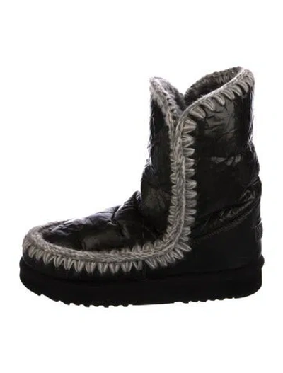 Pre-owned Mou Suede Boots In Black