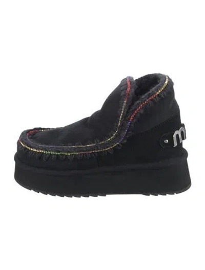 Pre-owned Mou Suede Boots In Black