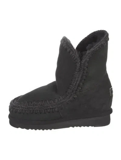 Pre-owned Mou Suede Boots In Black