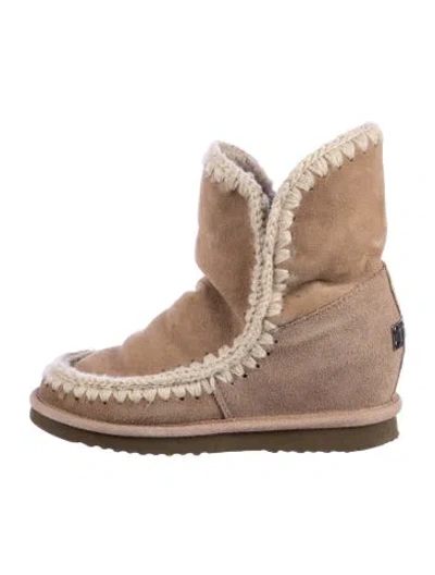 Pre-owned Mou Suede Boots In Brown