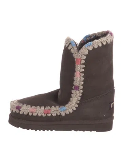Pre-owned Mou Suede Boots In Brown
