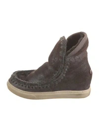Pre-owned Mou Suede Boots In Brown