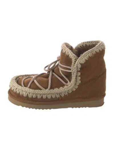 Pre-owned Mou Suede Boots In Brown