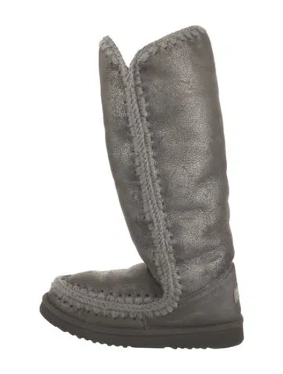 Pre-owned Mou Suede Boots In Gray