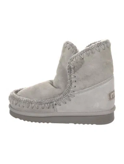 Pre-owned Mou Suede Boots In Grey