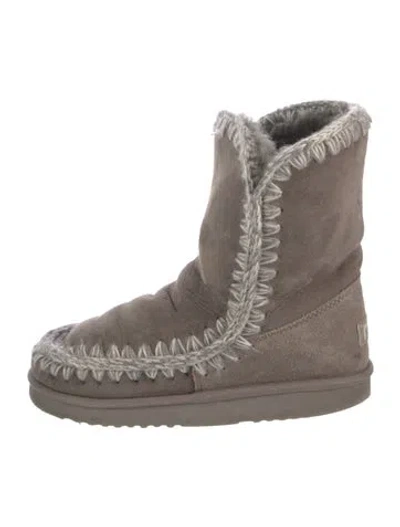 Pre-owned Mou Suede Boots In Grey