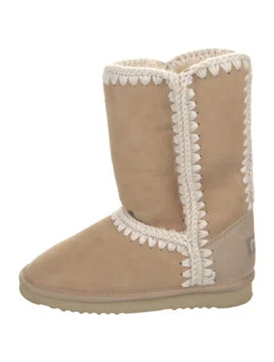 Pre-owned Mou Suede Boots In Neutral
