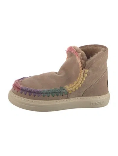 Pre-owned Mou Suede Boots In Neutrals