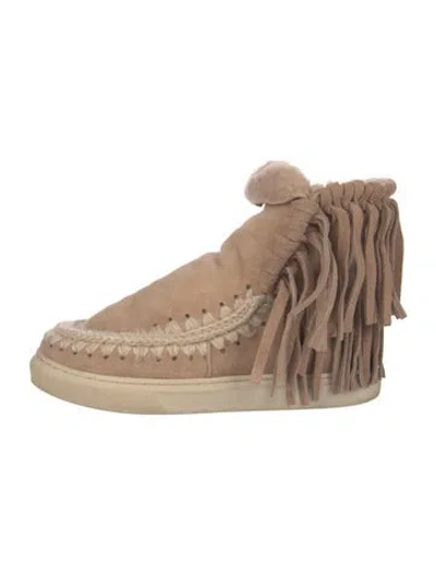 Pre-owned Mou Suede Boots In Neutrals