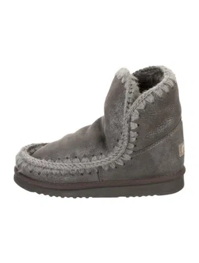 Pre-owned Mou Suede Boots In Silver