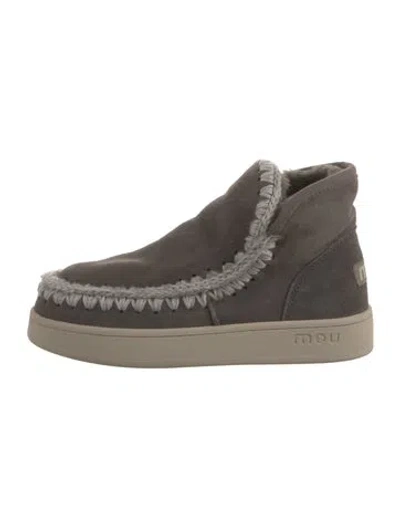 Pre-owned Mou Suede Boots W/ Tags In Gray
