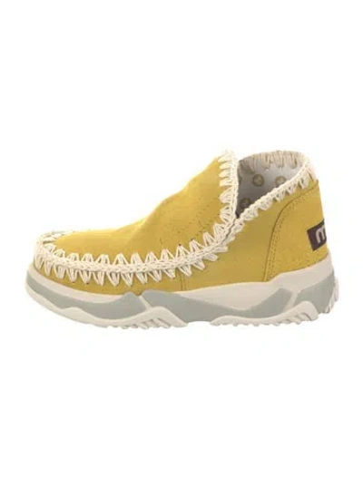Pre-owned Mou Suede Boots W/ Tags In Yellow