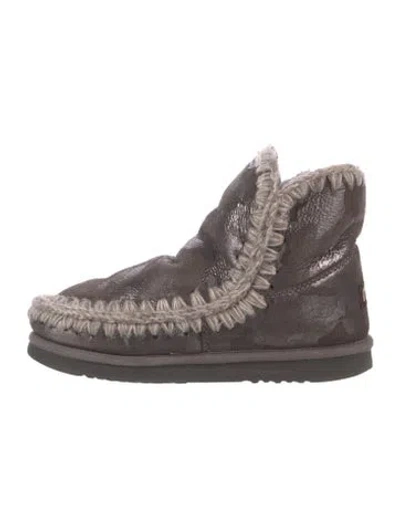 Pre-owned Mou Suede Caflage Print Boots In Brown