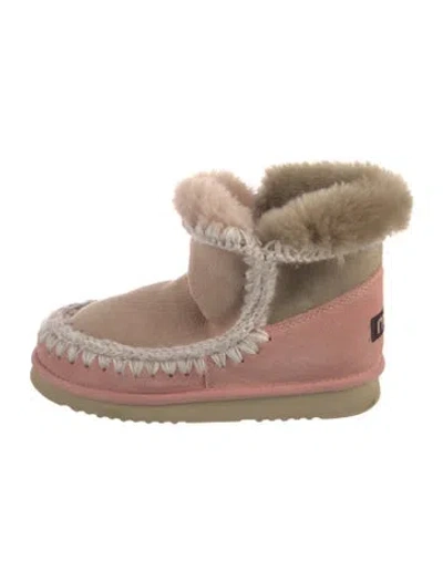 Pre-owned Mou Suede Colorblock Pattern Boots In Multi