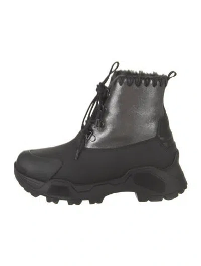 Pre-owned Mou Suede Combat Boots In Multi