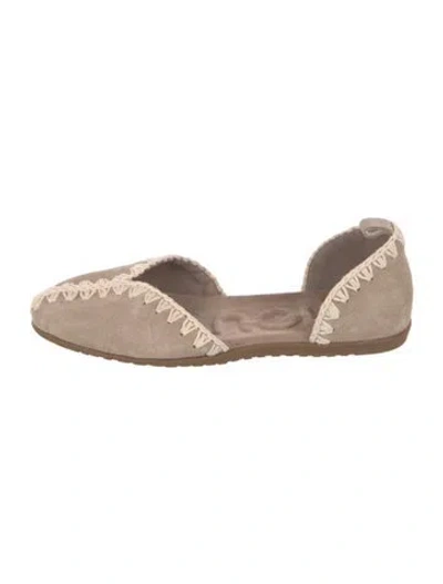 Pre-owned Mou Suede Espadrilles In Neutrals