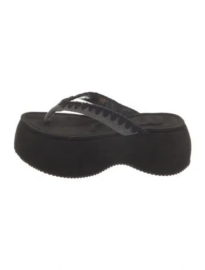 Pre-owned Mou Suede Gladiator Sandals W/ Tags In Black