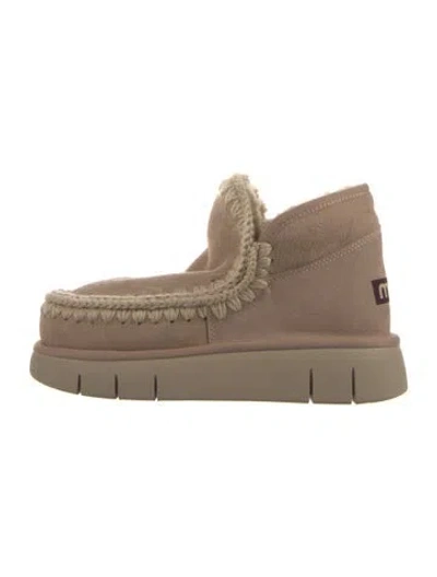 Pre-owned Mou Suede Lace-up Boots In Multi