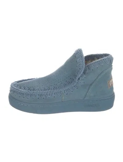 Pre-owned Mou Suede Moccasins In Blue